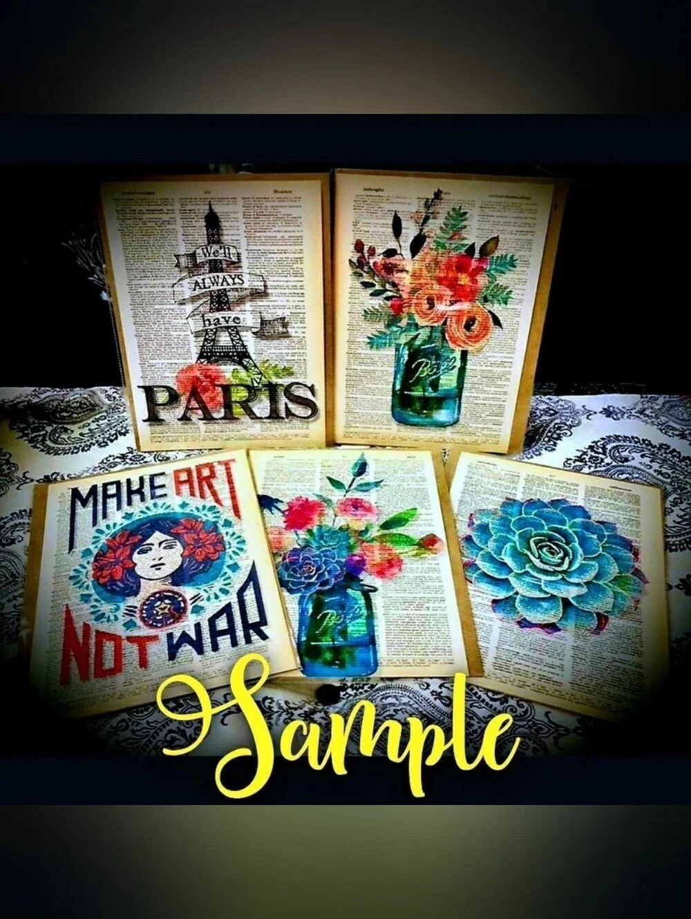 Mushroom Wildflower Poppy Science Botanical Fairy Vintage Dictionary Art…